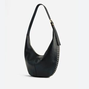 NEW “Madewell” Essentials Curve Studs Black Leather Shoulder Bag
